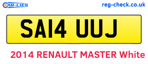 SA14UUJ are the vehicle registration plates.