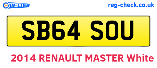 SB64SOU are the vehicle registration plates.
