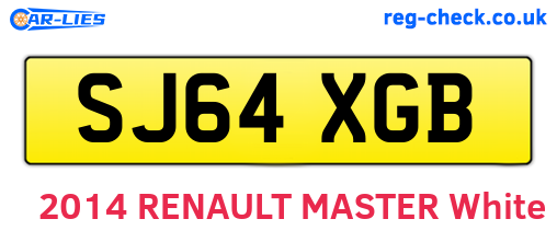 SJ64XGB are the vehicle registration plates.