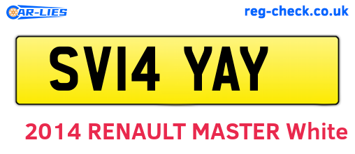 SV14YAY are the vehicle registration plates.