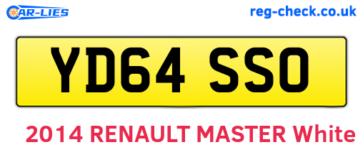 YD64SSO are the vehicle registration plates.