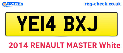 YE14BXJ are the vehicle registration plates.