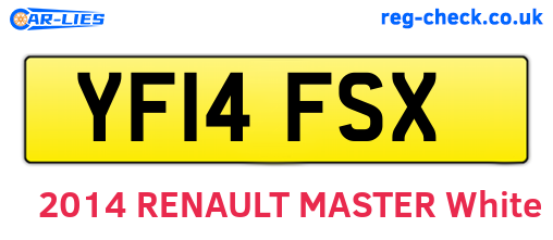 YF14FSX are the vehicle registration plates.