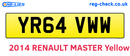YR64VWW are the vehicle registration plates.