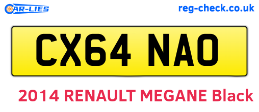 CX64NAO are the vehicle registration plates.