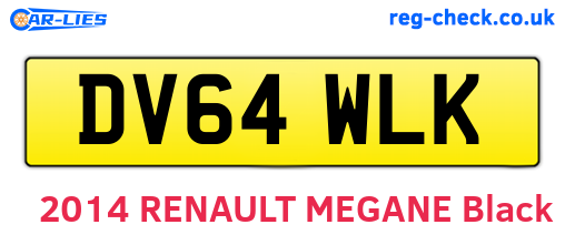DV64WLK are the vehicle registration plates.