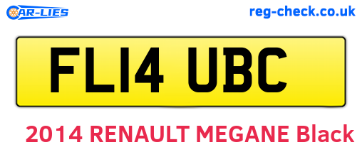FL14UBC are the vehicle registration plates.