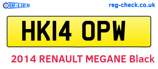 HK14OPW are the vehicle registration plates.