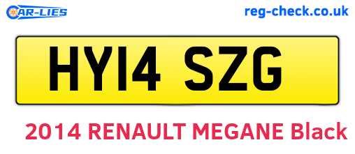 HY14SZG are the vehicle registration plates.