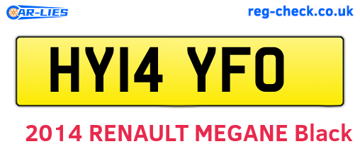 HY14YFO are the vehicle registration plates.