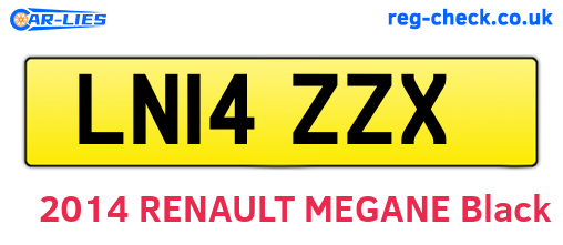 LN14ZZX are the vehicle registration plates.