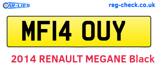 MF14OUY are the vehicle registration plates.
