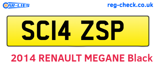 SC14ZSP are the vehicle registration plates.