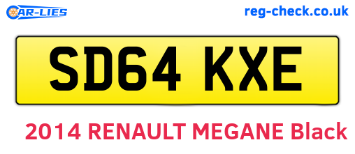 SD64KXE are the vehicle registration plates.
