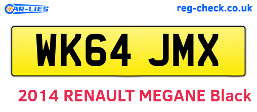 WK64JMX are the vehicle registration plates.