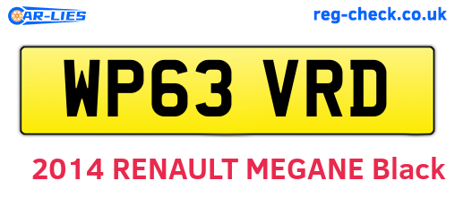 WP63VRD are the vehicle registration plates.