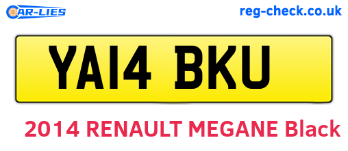 YA14BKU are the vehicle registration plates.