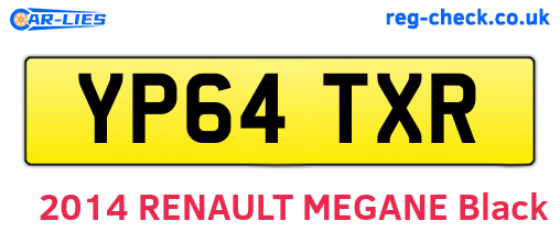 YP64TXR are the vehicle registration plates.