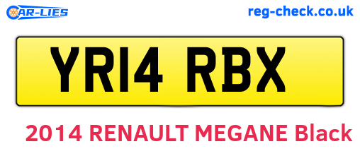 YR14RBX are the vehicle registration plates.
