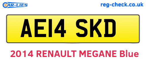 AE14SKD are the vehicle registration plates.