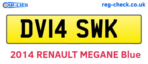 DV14SWK are the vehicle registration plates.