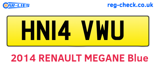 HN14VWU are the vehicle registration plates.