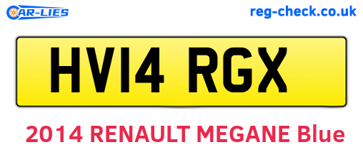 HV14RGX are the vehicle registration plates.