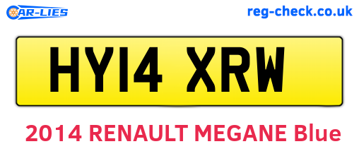 HY14XRW are the vehicle registration plates.