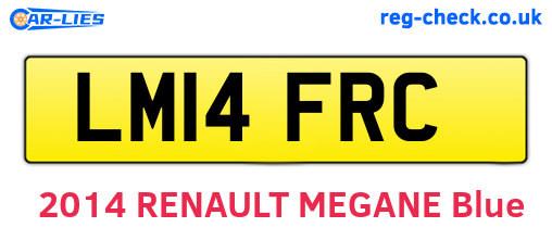 LM14FRC are the vehicle registration plates.
