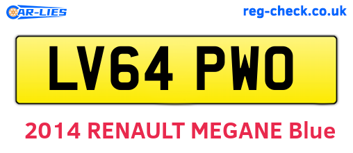 LV64PWO are the vehicle registration plates.