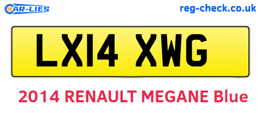 LX14XWG are the vehicle registration plates.