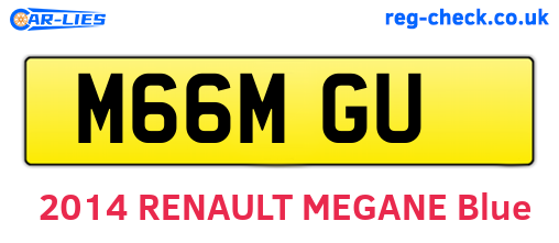 M66MGU are the vehicle registration plates.