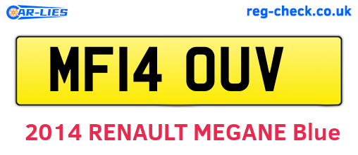 MF14OUV are the vehicle registration plates.