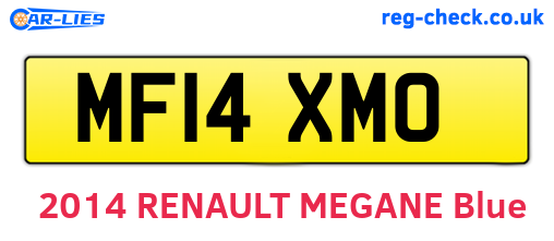 MF14XMO are the vehicle registration plates.