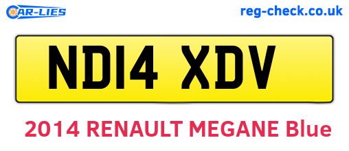 ND14XDV are the vehicle registration plates.