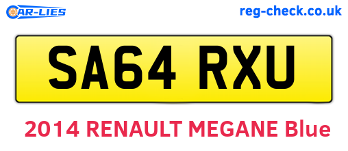 SA64RXU are the vehicle registration plates.