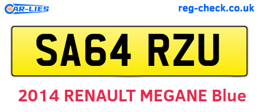 SA64RZU are the vehicle registration plates.