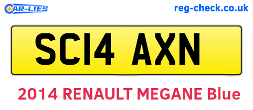 SC14AXN are the vehicle registration plates.
