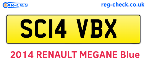 SC14VBX are the vehicle registration plates.