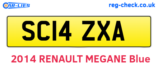 SC14ZXA are the vehicle registration plates.