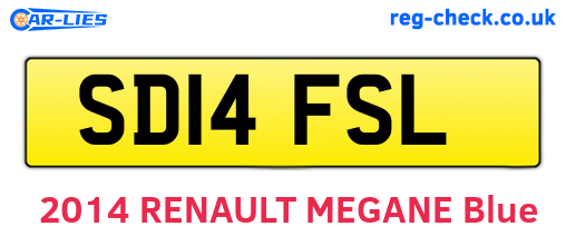 SD14FSL are the vehicle registration plates.