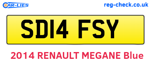 SD14FSY are the vehicle registration plates.