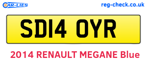 SD14OYR are the vehicle registration plates.