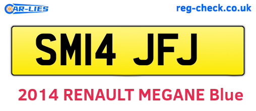 SM14JFJ are the vehicle registration plates.