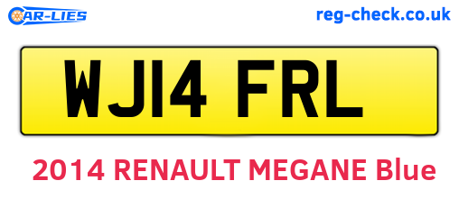 WJ14FRL are the vehicle registration plates.