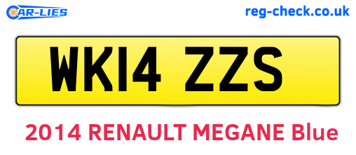 WK14ZZS are the vehicle registration plates.