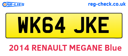 WK64JKE are the vehicle registration plates.