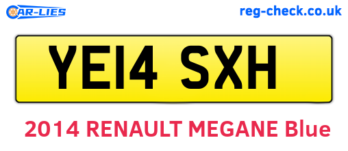 YE14SXH are the vehicle registration plates.