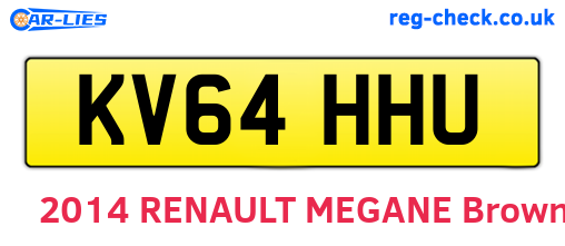 KV64HHU are the vehicle registration plates.