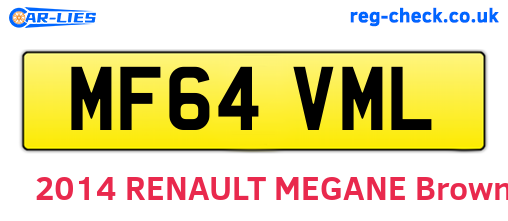 MF64VML are the vehicle registration plates.
